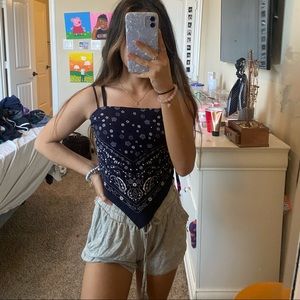 blue bandana top